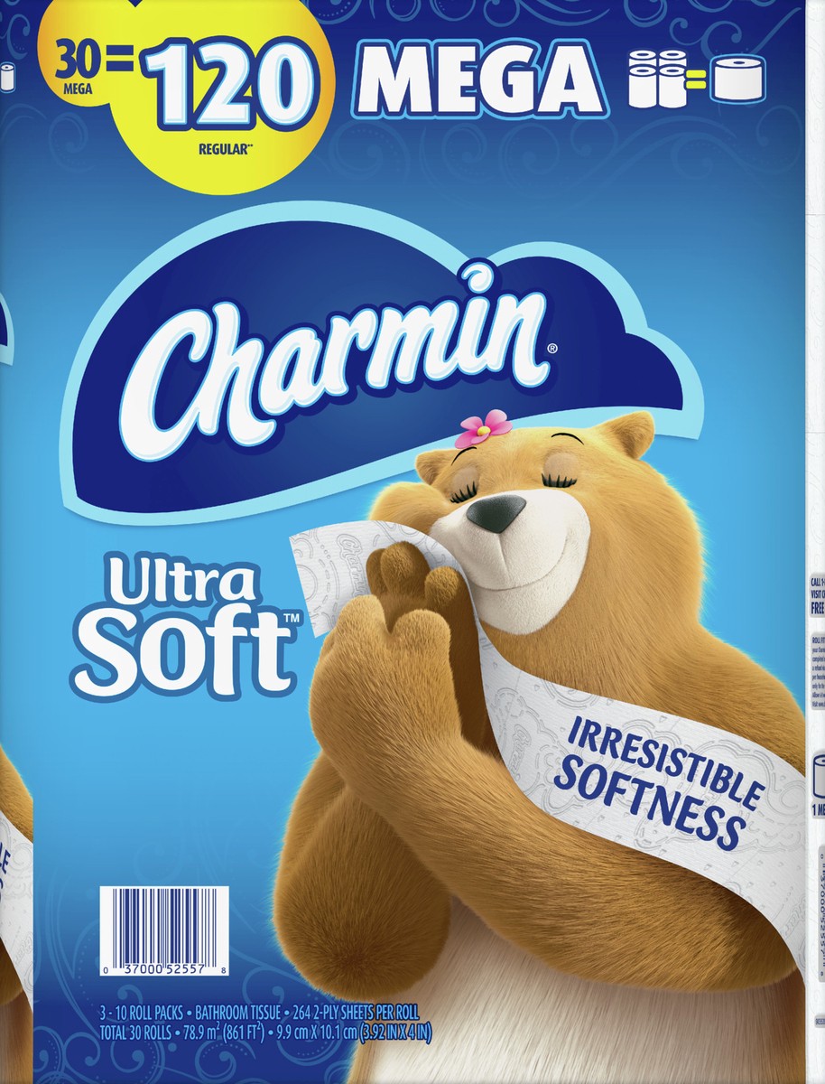 slide 5 of 6, Charmin Ultra Soft Bath Tissue Mega 30Ct, 30 ct