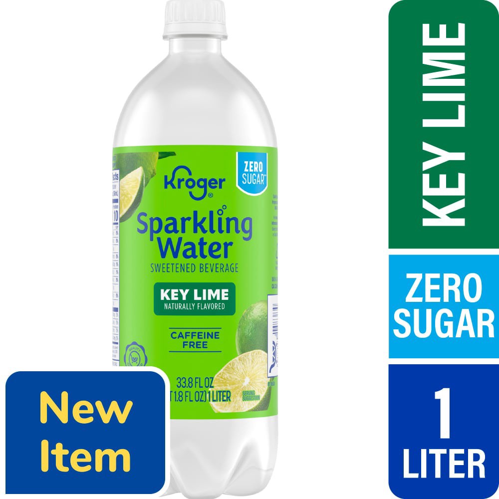 slide 1 of 1, Kroger® Zero Sugar Key Lime Sparkling Water, 1 liter