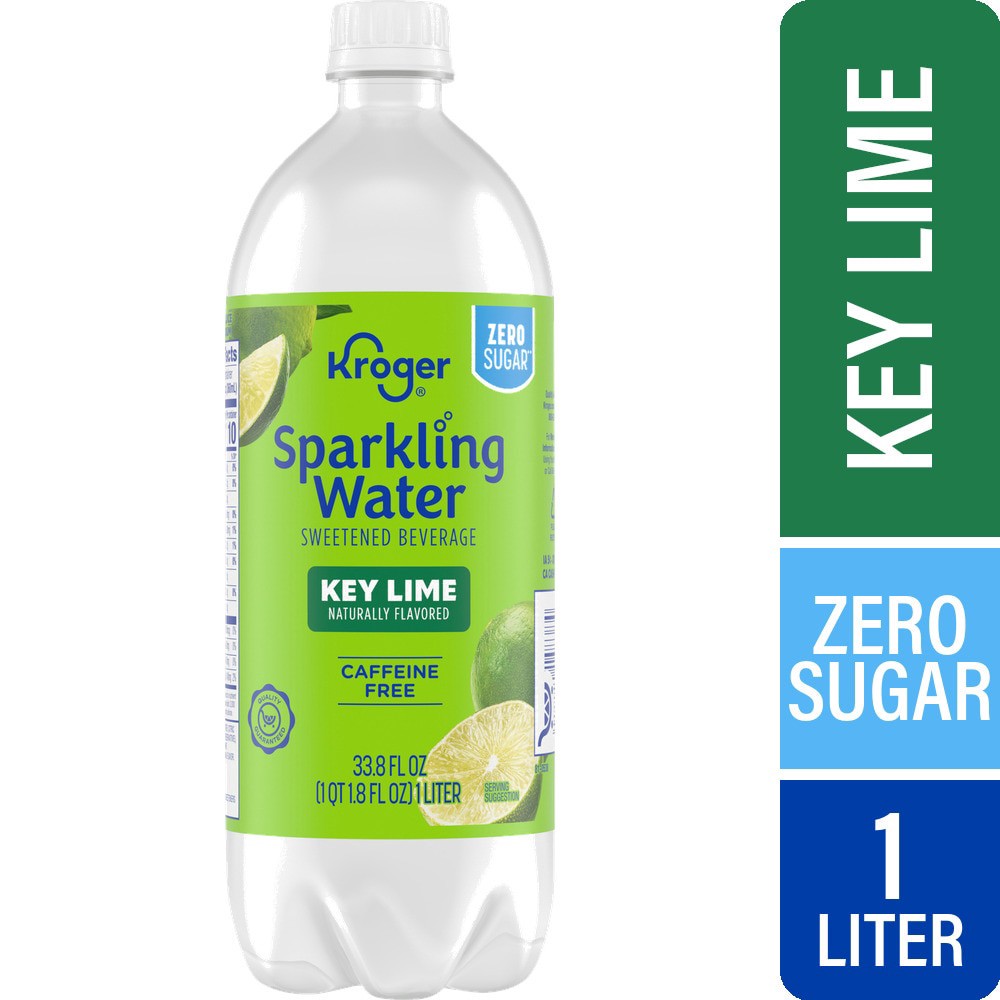 slide 1 of 4, Kroger® Zero Sugar Key Lime Sparkling Water, 1 liter