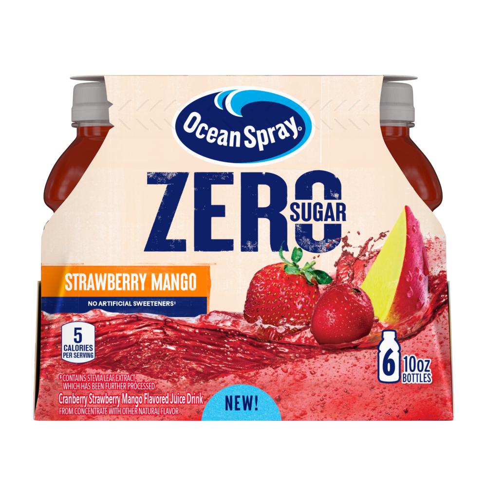 slide 1 of 1, Ocean Spray® Zero Sugar Strawberry Mango Juice, 6 ct; 10 oz