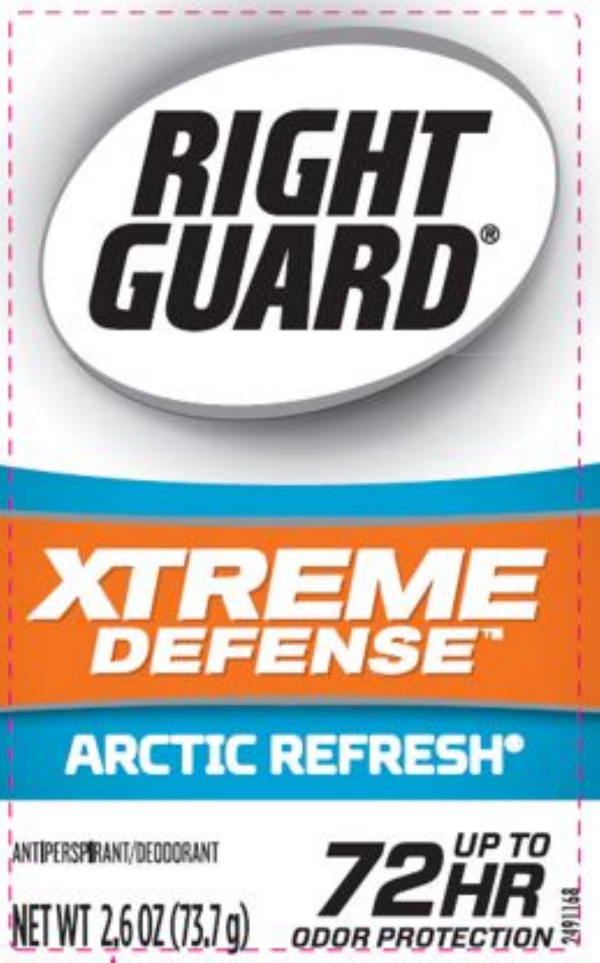slide 3 of 10, Right Guard Xtreme Defense Antiperspirant Deodorant Invisible Solid Stick, Arctic Refresh, 2.6 oz
