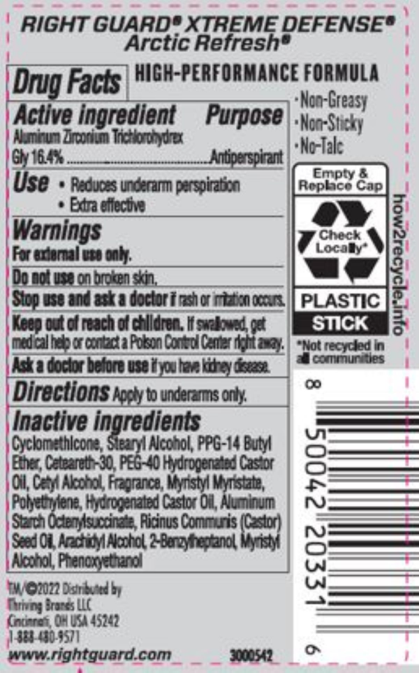 slide 4 of 10, Right Guard Xtreme Defense Antiperspirant Deodorant Invisible Solid Stick, Arctic Refresh, 2.6 oz