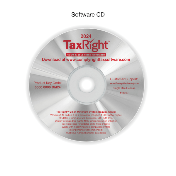 slide 3 of 4, Office Depot 1099-Nec Laser Tax Forms With Software, 4-Part, 3-Up, 8-1/2"" X 11"", Pack Of 50 Form Sets, 50 ct