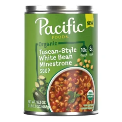 Pacific Foods Organic Tuscan-Style White Bean Minestrone Soup, 16.3 oz Can