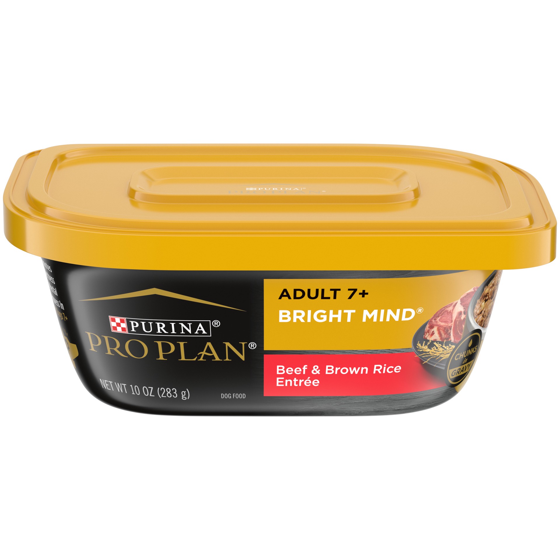 slide 1 of 7, Purina Pro Plan Senior Wet Dog Food, BRIGHT MIND 7+ Beef and Brown Rice Entree, 10 oz