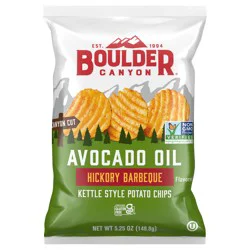 Boulder Canyon 5.25 oz Boulder Canyon Avocado Oil Hickory BBQ Kettle Chip