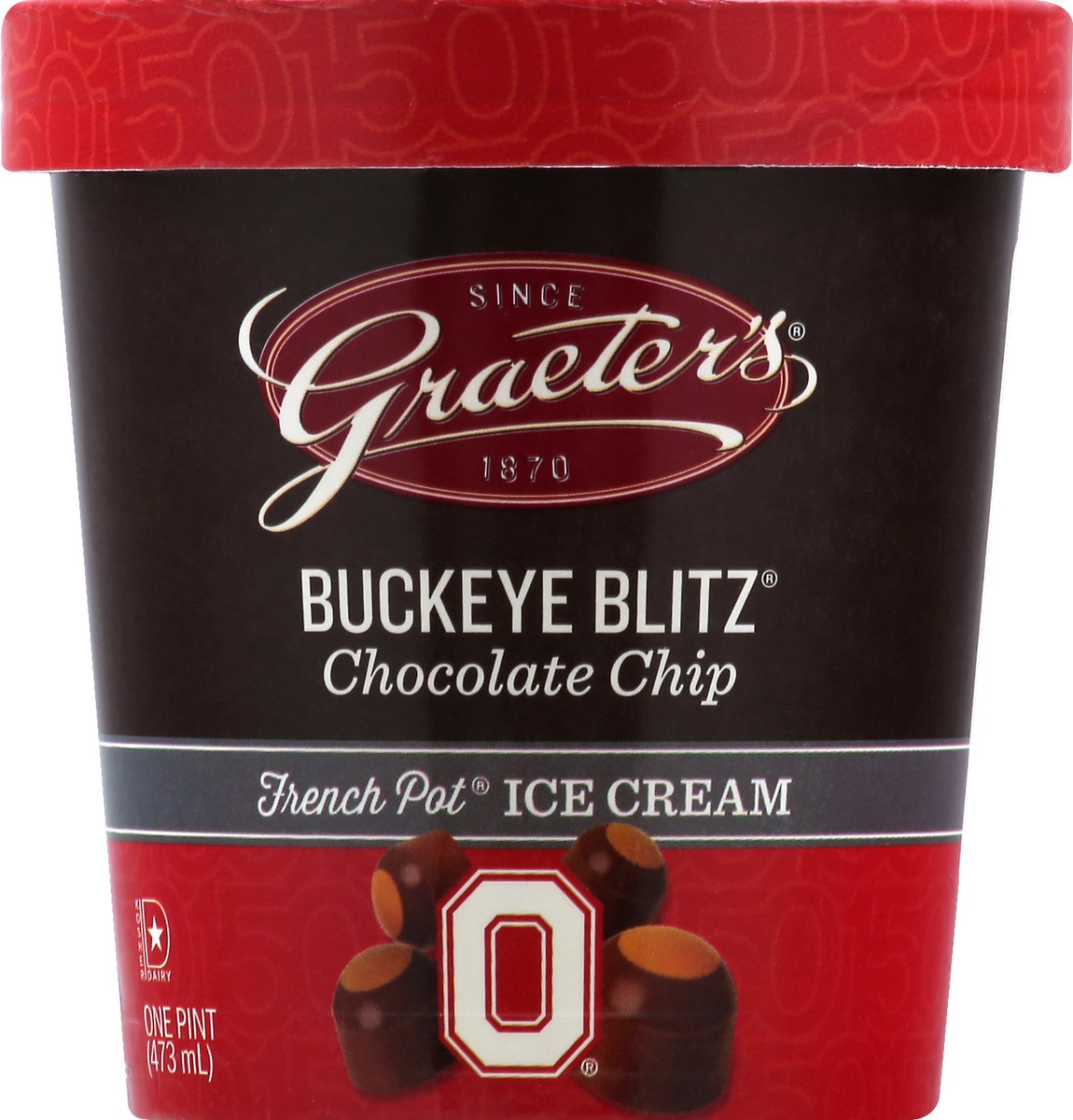 slide 1 of 1, Graeter's French Pot Buckeye Blitz Chocolate Chip Ice Cream 1 pt, 16 fl oz