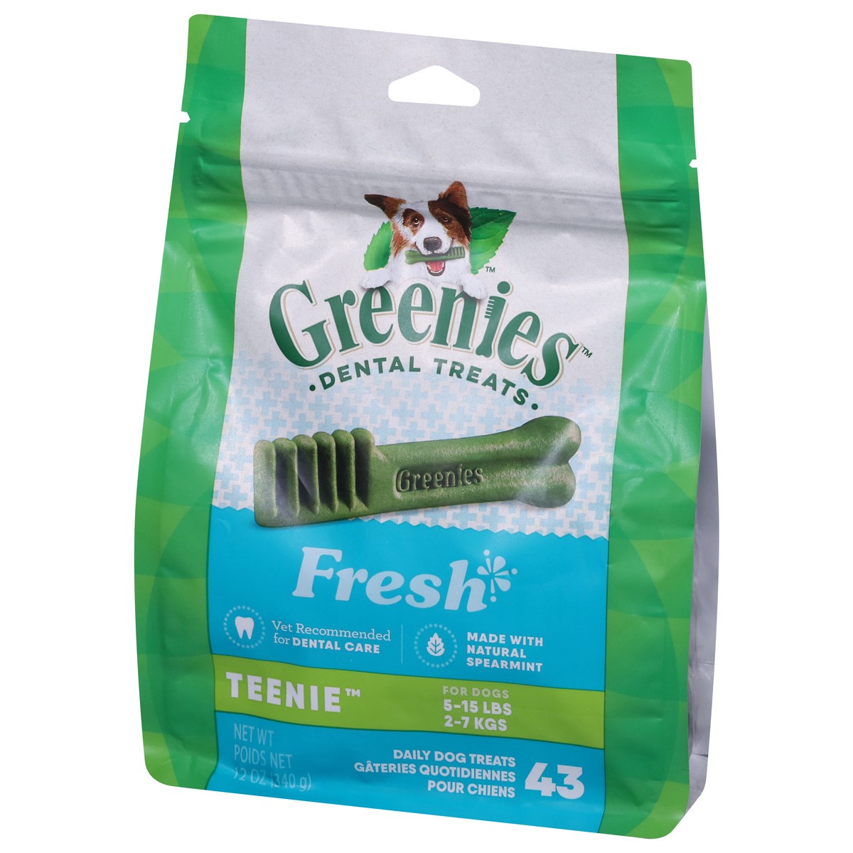 slide 5 of 9, Greenies Teenie Chewy Dental Dog Treats Fresh Mint and Spearmint - 12oz/43ct, 43 ct