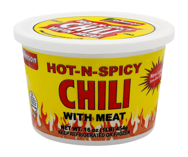 slide 1 of 1, Johnson Hot-'N-Spicy Chili, 16 oz