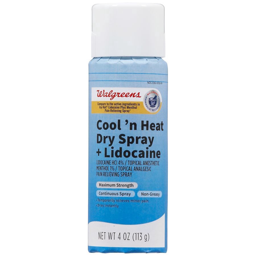 slide 3 of 5, Walgreens Cool 'n Heat Dry Spray + Lidocaine, 4 oz
