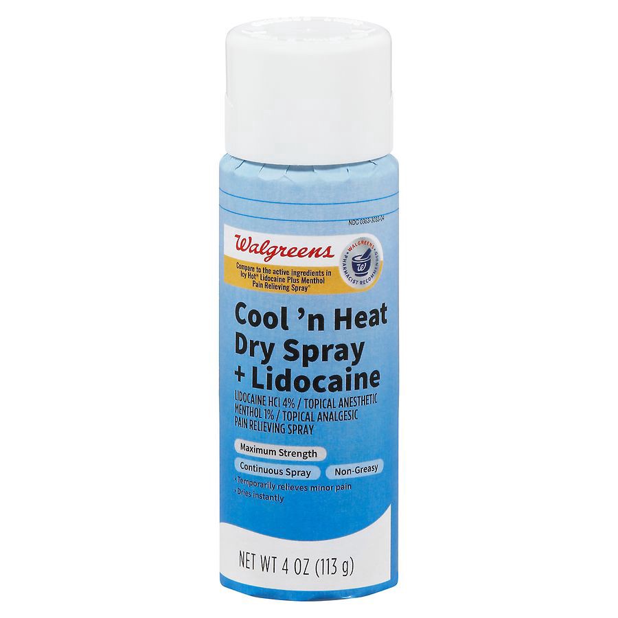 slide 1 of 5, Walgreens Cool 'n Heat Dry Spray + Lidocaine, 4 oz