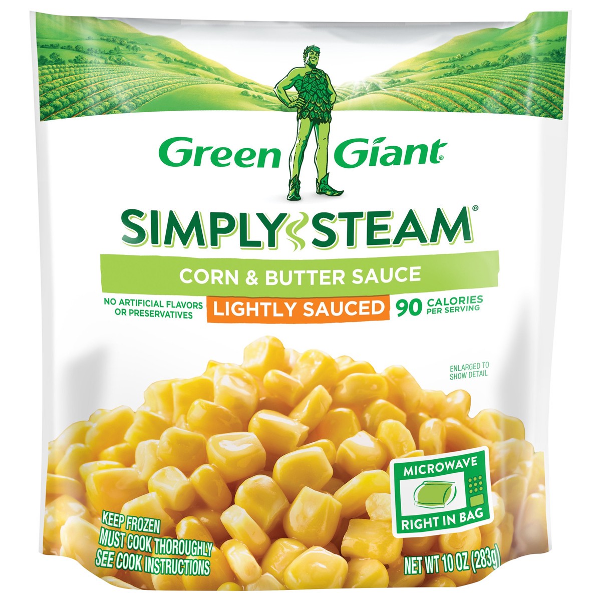 slide 1 of 4, Green Giant Simply Steam™ Lightly Sauced Corn & Butter Sauce 10 oz. Bag, 12 oz