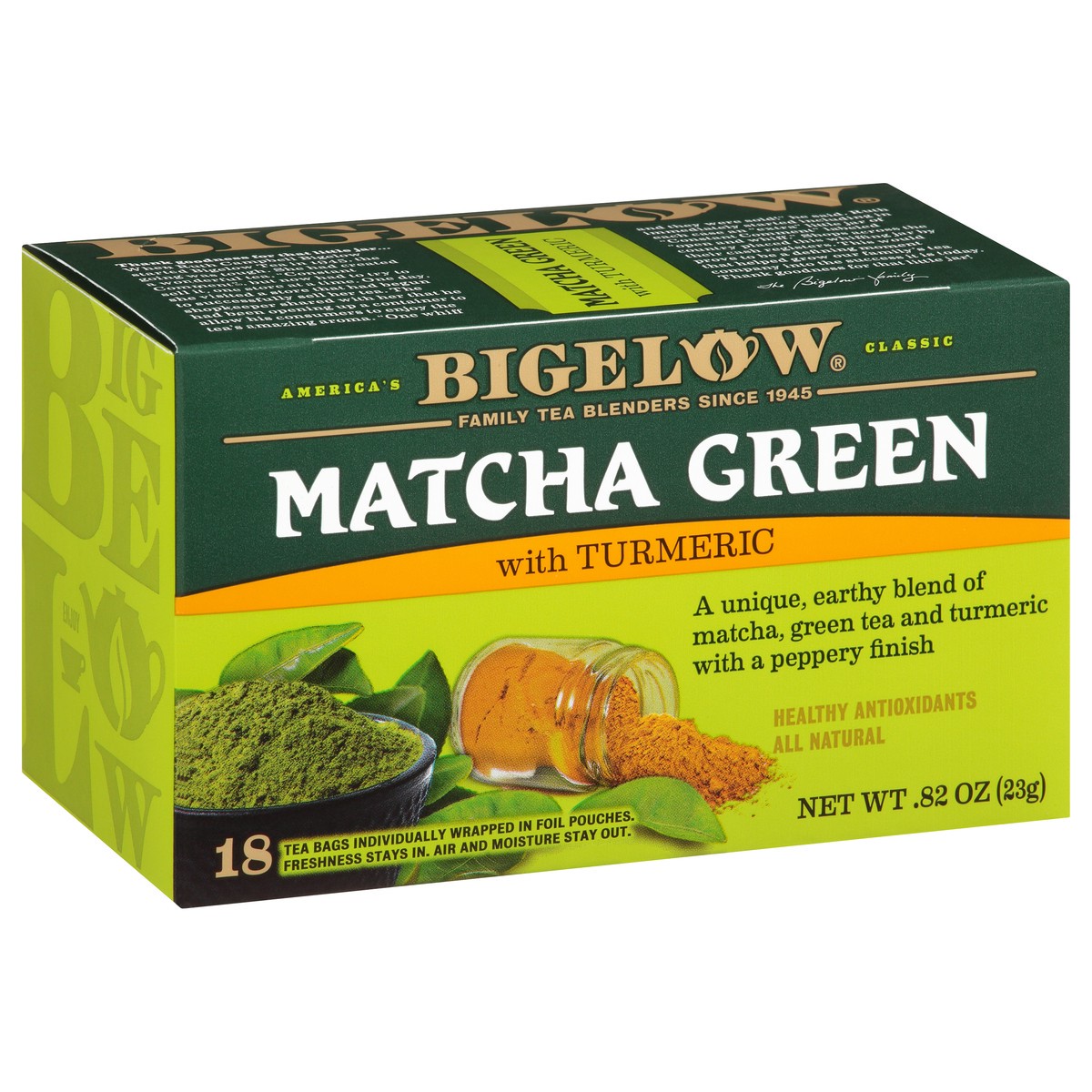 slide 2 of 9, Bigelow Matcha Green Turmeric Tea, 0.82 oz