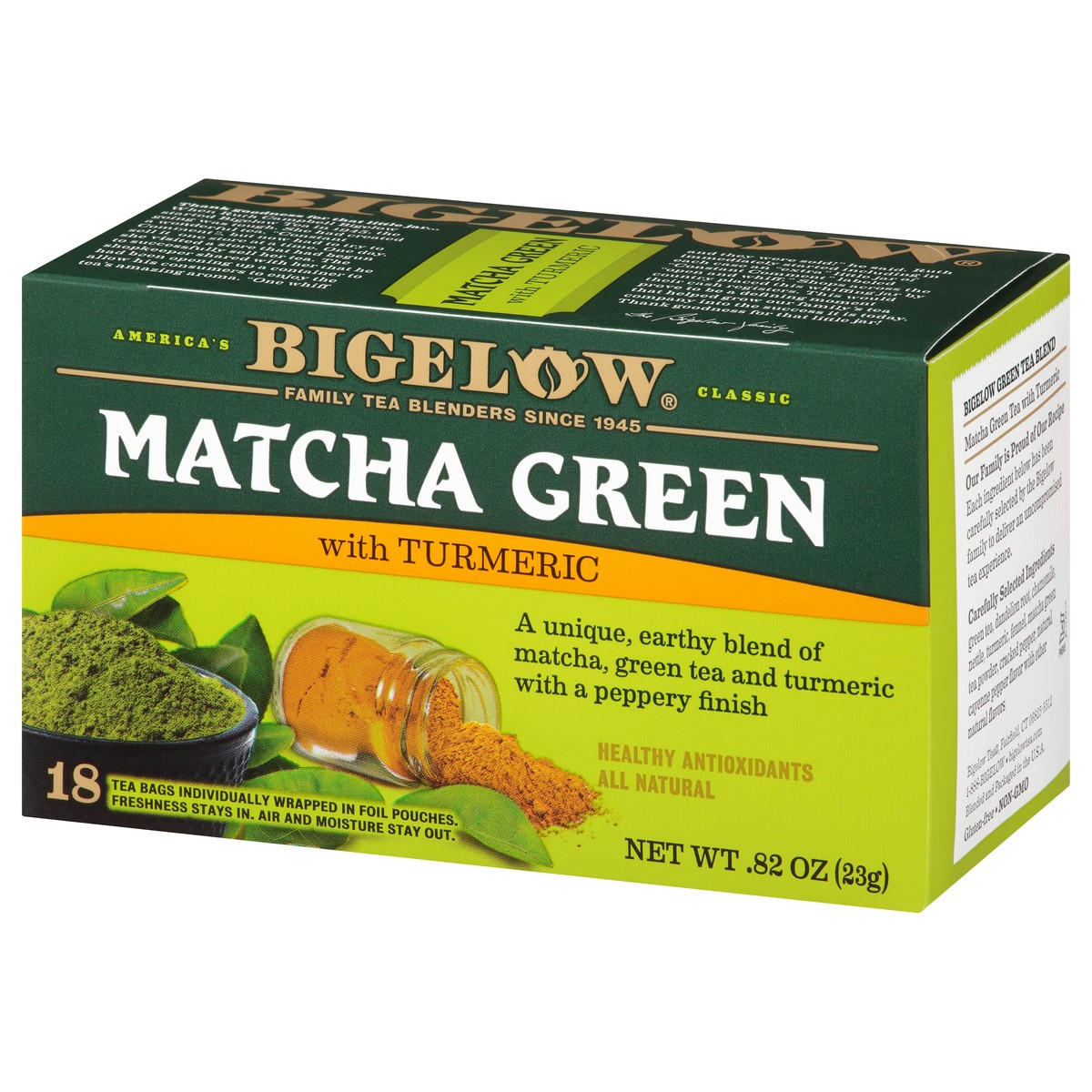 slide 3 of 9, Bigelow Matcha Green Turmeric Tea, 0.82 oz