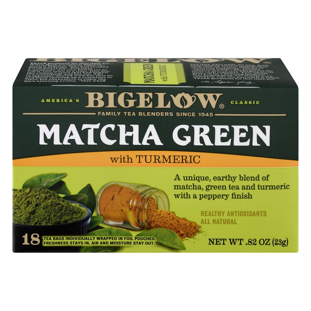 slide 1 of 1, Bigelow Tea Matcha with Turmeric Green Tea, 0.82 oz