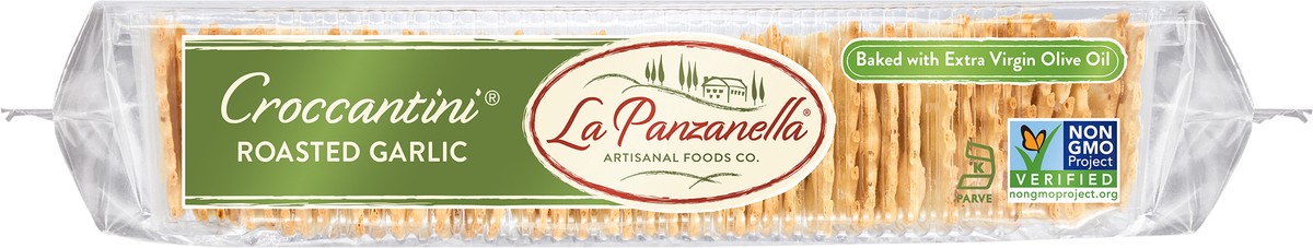 slide 5 of 5, La Panzanella Croccantini Roasted Garlic Artisan Crackers, 6 oz