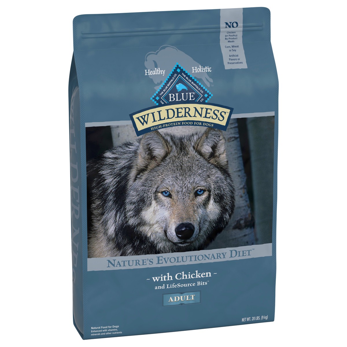 slide 13 of 13, Blue Buffalo Wilderness High Protein, Natural Adult Dry Dog Food, Chicken 20-lb, 20 lb