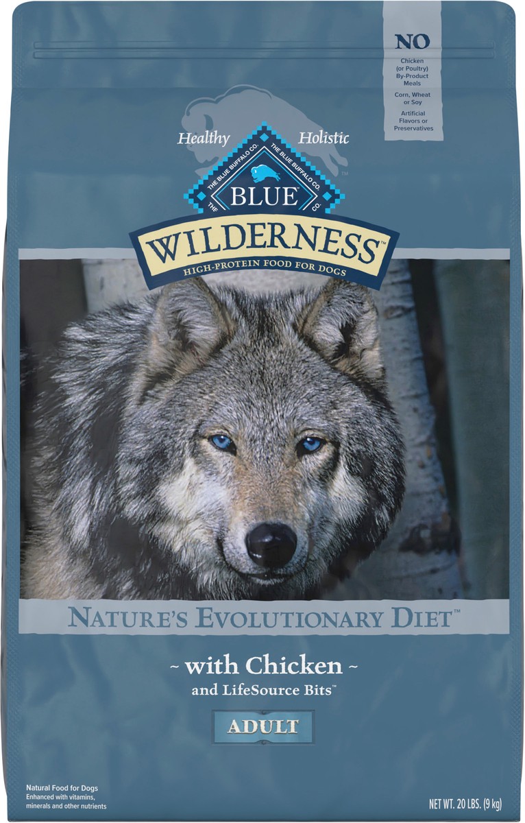 slide 3 of 13, Blue Buffalo Wilderness High Protein, Natural Adult Dry Dog Food, Chicken 20-lb, 20 lb