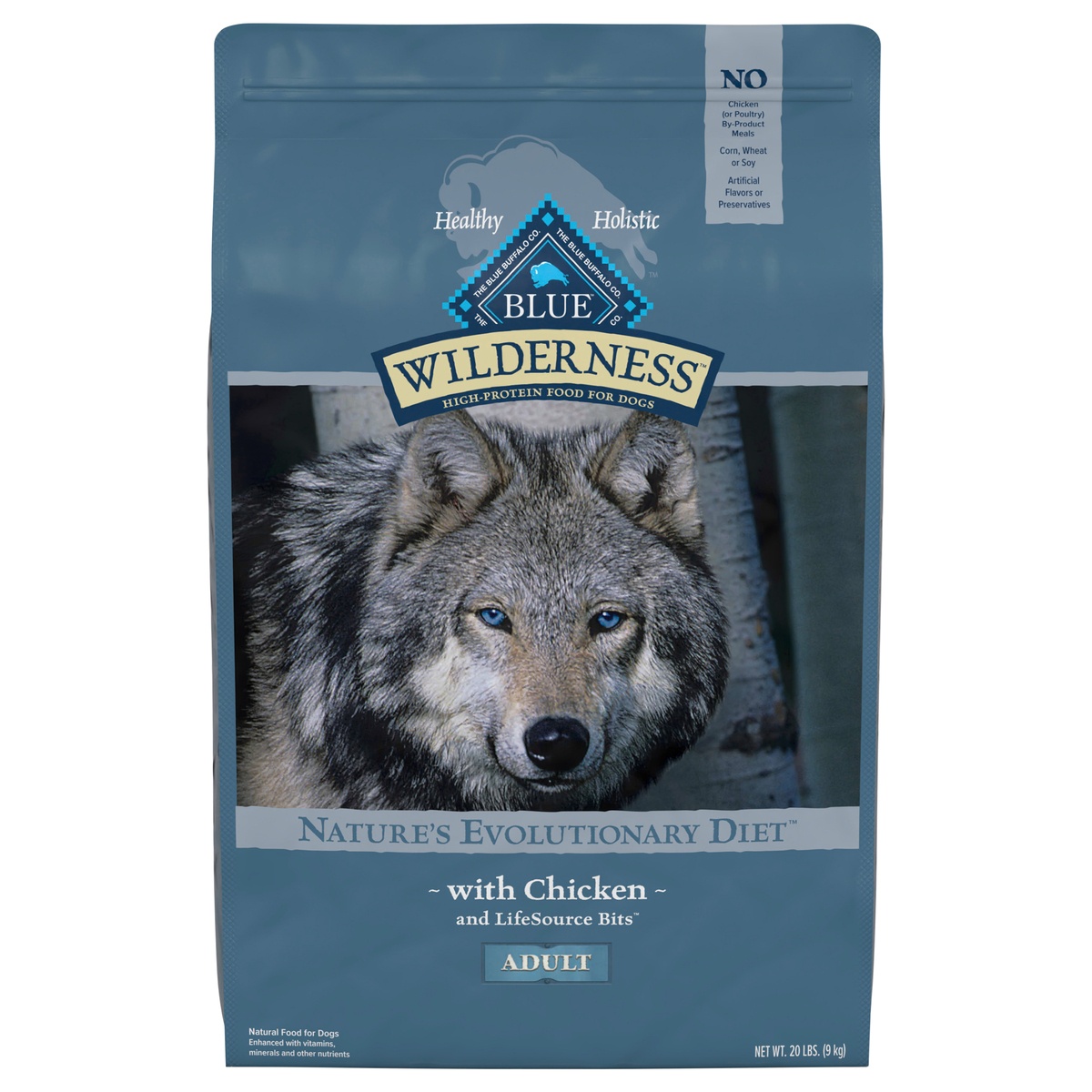 slide 1 of 1, Blue Buffalo Wilderness High Protein, Natural Adult Dry Dog Food, Chicken 20-lb, 20 lb