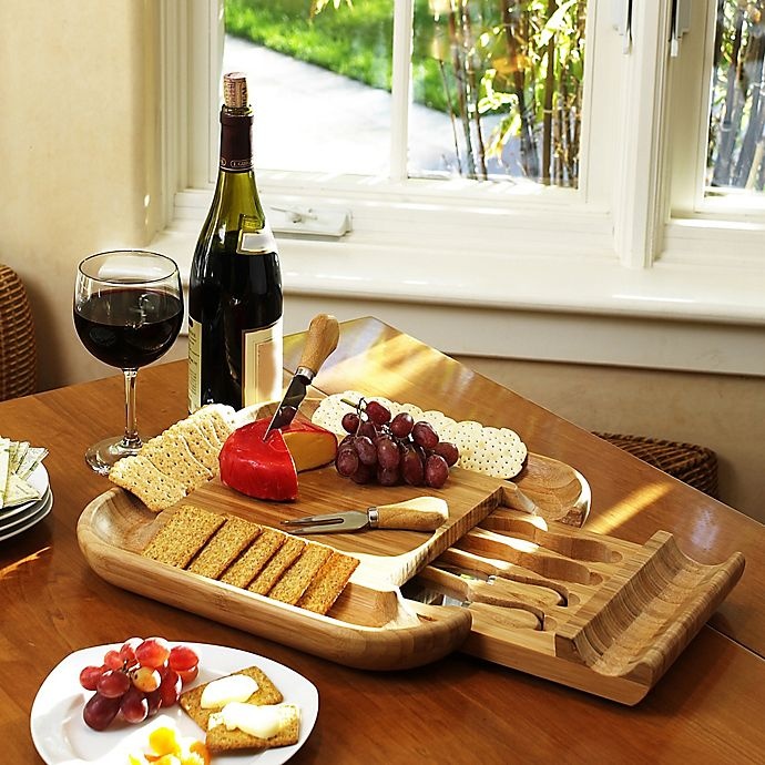 slide 3 of 9, Picnic At AscotMalvern Bamboo Cheese Board Set, 1 ct