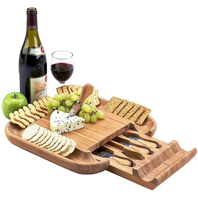 slide 5 of 9, Picnic At AscotMalvern Bamboo Cheese Board Set, 1 ct