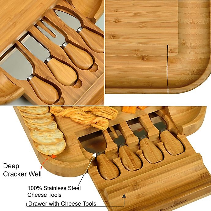 slide 6 of 9, Picnic At AscotMalvern Bamboo Cheese Board Set, 1 ct