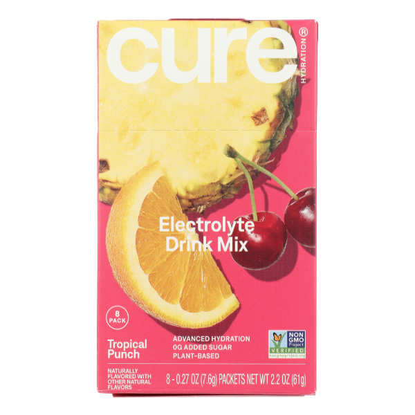 slide 1 of 1, CÜRE Cure Hydration Tropical Punch Box, 2.2 oz