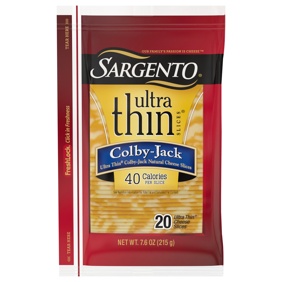 slide 1 of 6, Sargento Colby-Jack Natural Cheese Ultra Thin Slices, 7.6 oz., 20 slices, 7.6 oz