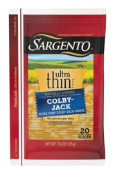 Sargento Ultra Thin Natural Colby-Jack Sliced Cheese, 20 slices, 7.6 oz