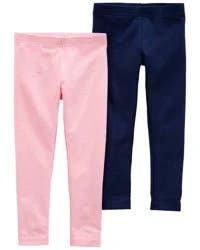 Carter's Baby 2-Pack Stretch Leggings Pink/Navy 24M