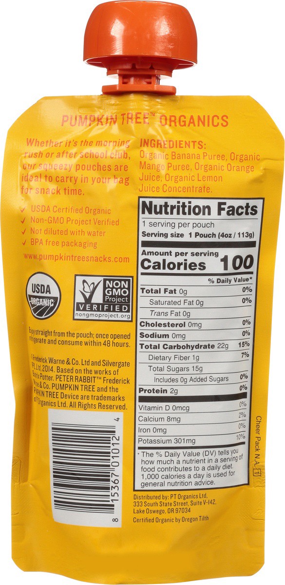 slide 2 of 9, Peter Rabbit Organics Organic Mango Banana And Orange Fruit Snack, 4 oz
