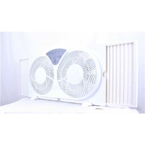 slide 13 of 29, Polar Wind Digital Twin Window Fan, 9 in, 9 in