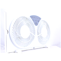 slide 16 of 29, Polar Wind Digital Twin Window Fan, 9 in, 9 in