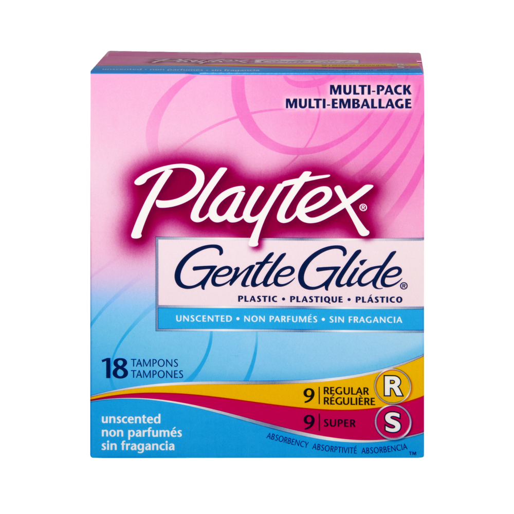 slide 1 of 1, Playtex Gentle Glide Tampons, Plastic, Multi-Pack, Unscented, 18 ct