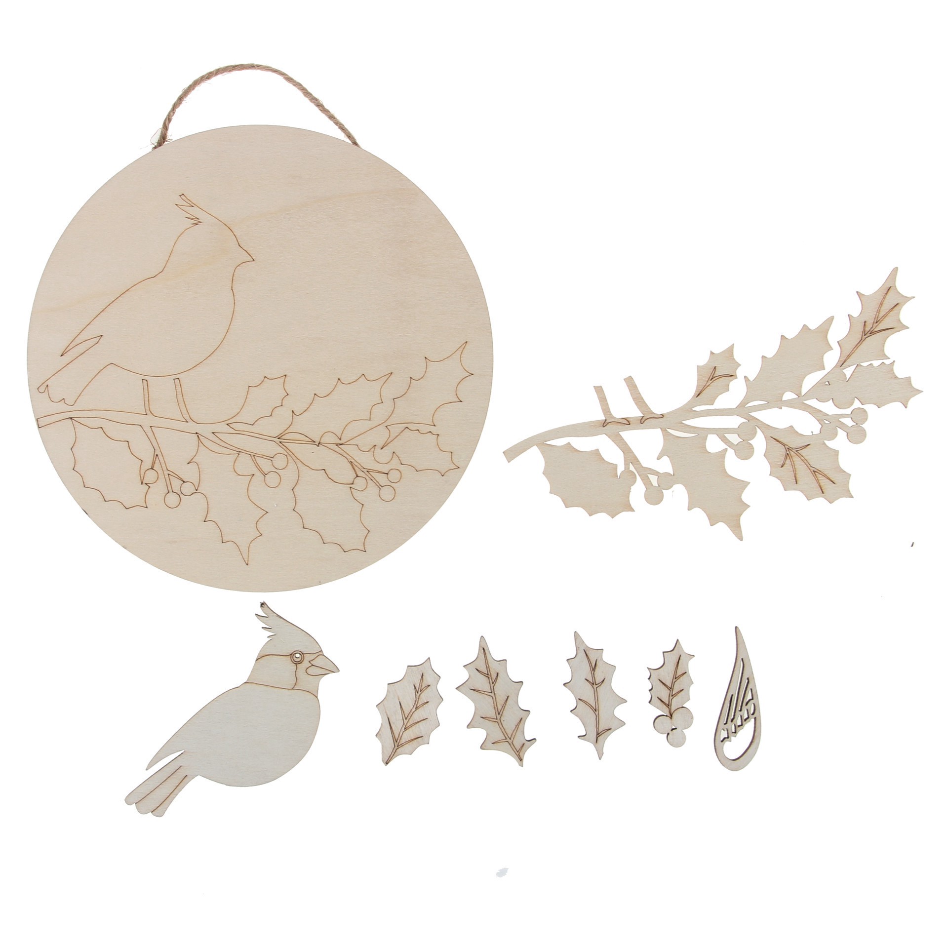 slide 4 of 4, 6" Cardinal Plaque Diy Wood Decor Kit By Make Market, 6 in x 6 in