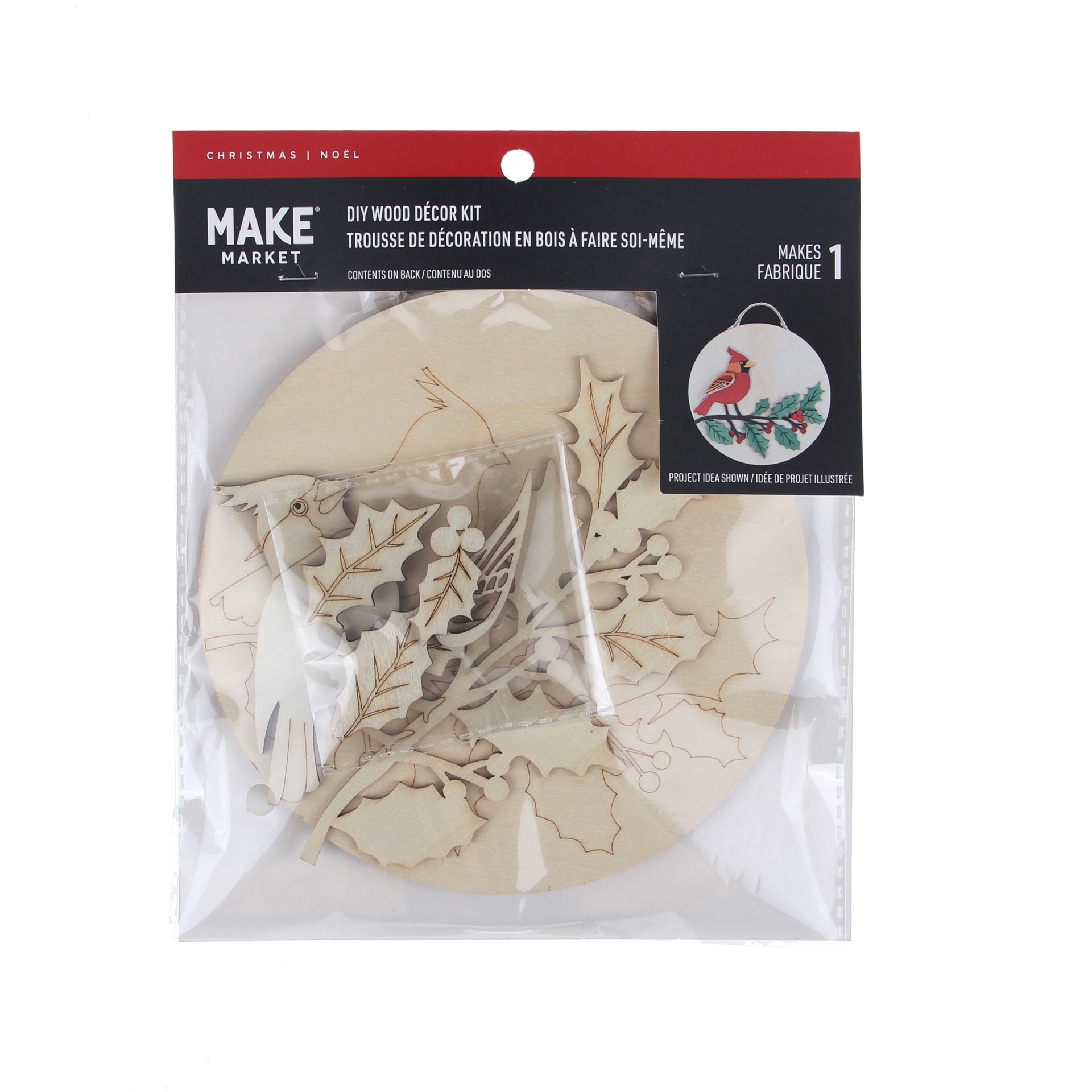 slide 3 of 4, 6" Cardinal Plaque Diy Wood Decor Kit By Make Market, 6 in x 6 in