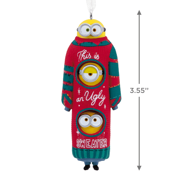 slide 5 of 5, Hallmark Minions Ugly Christmas Sweater Ornament, 3-1/2""H X 1-1/4""W X 1""D, Multicolor, 1 ct