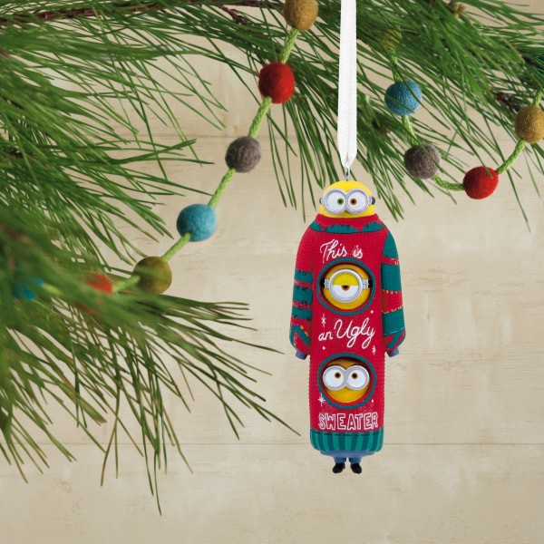 slide 4 of 5, Hallmark Minions Ugly Christmas Sweater Ornament, 3-1/2""H X 1-1/4""W X 1""D, Multicolor, 1 ct