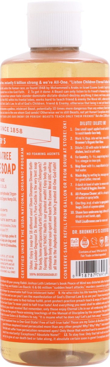 slide 10 of 11, Dr. Bronner's 18-in-1 Hemp Tea Tree Pure-Castile Soap 16 fl oz, 16 fl oz