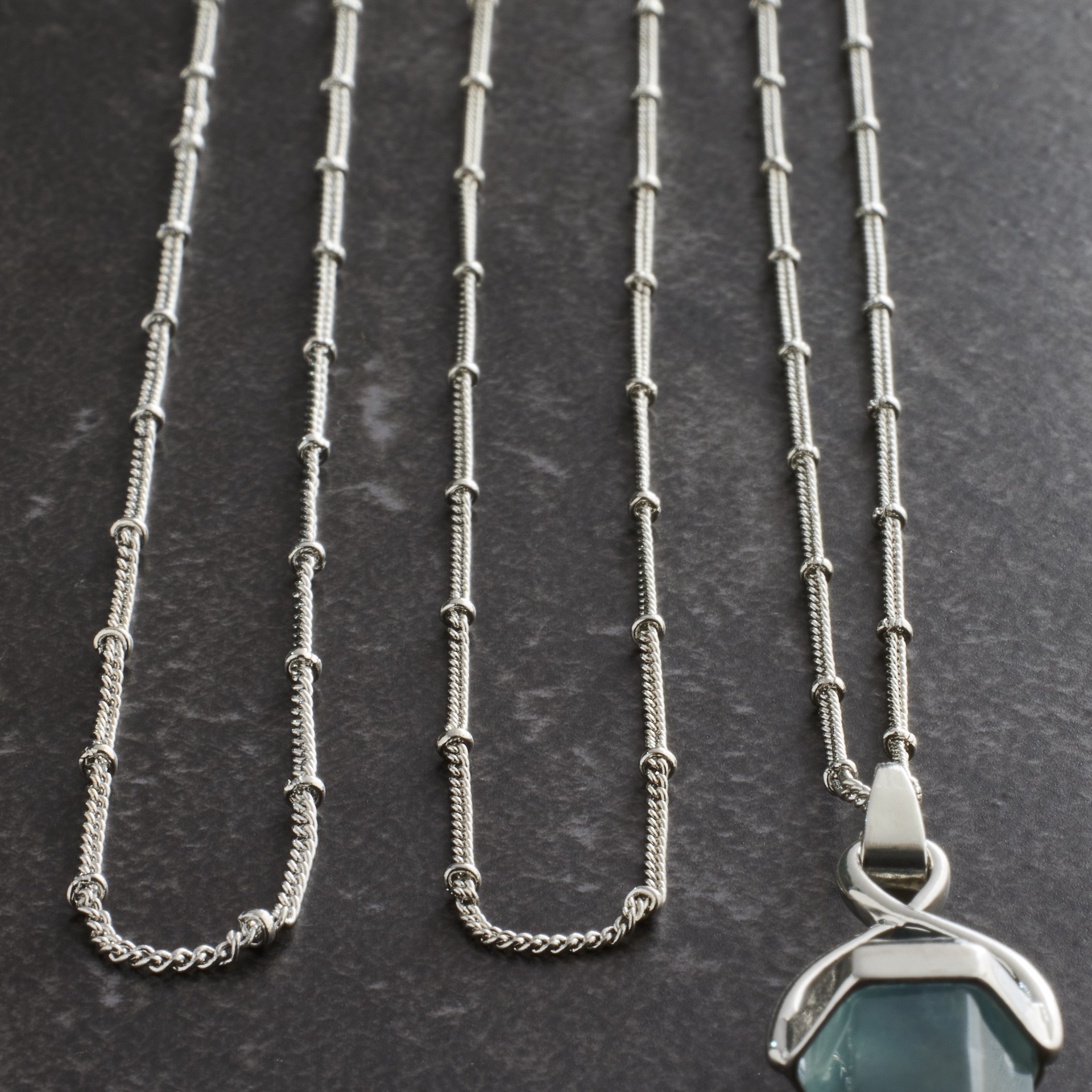 slide 3 of 3, Rhodium Ball Chain Necklaces By Bead Landing, 30 in
