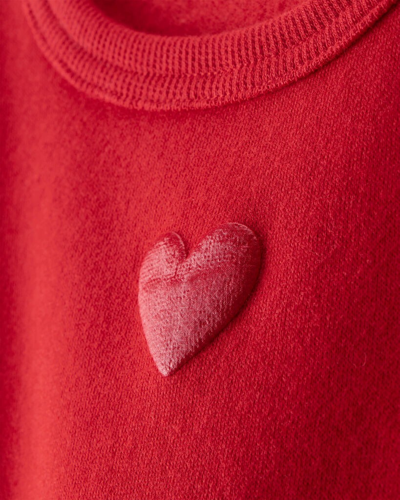slide 3 of 3, Carter's Baby Girl Heart Fleece Sweatshirt - Red Red 24M, 1 ct