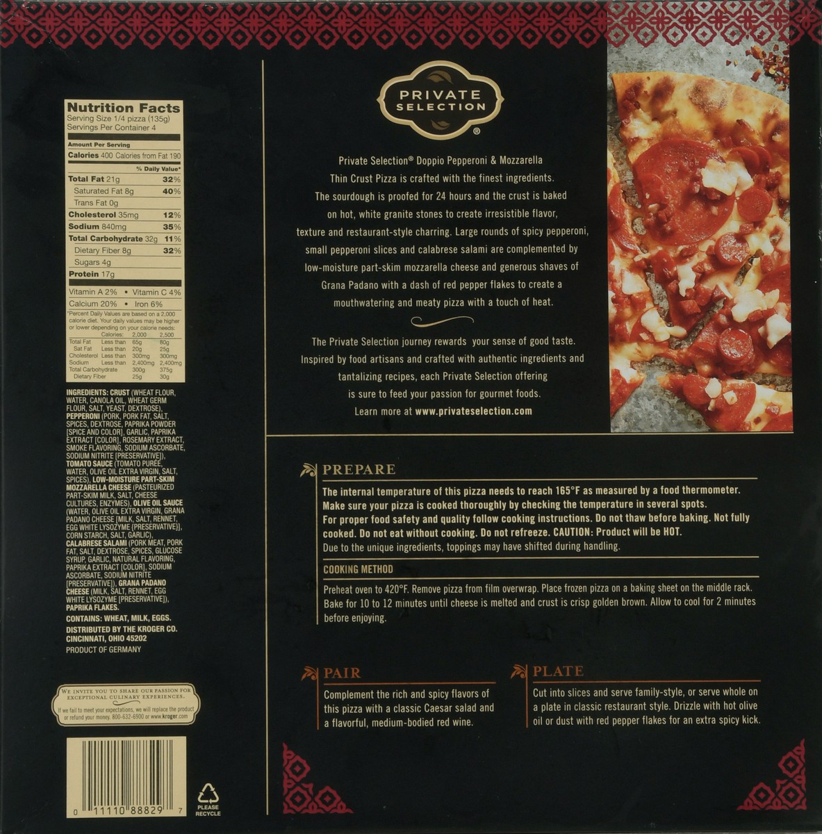 Private Selection Doppio Pepperoni & Mozzarella Thin Crust Pizza 19.1 ...