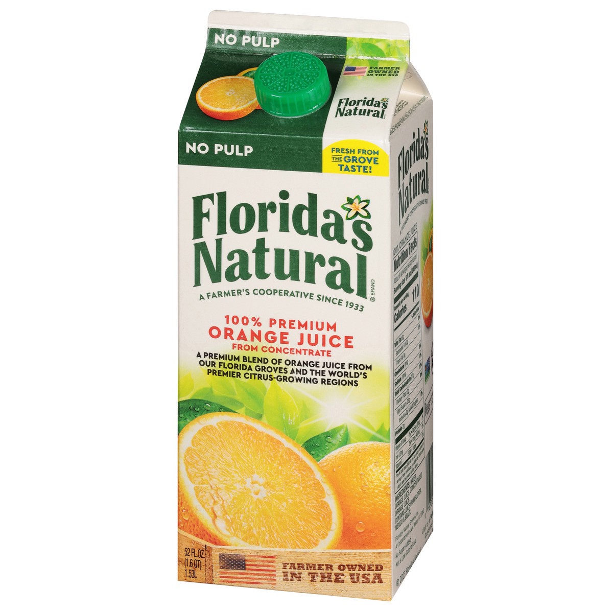 slide 3 of 9, Florida's Natural No Pulp Orange Juice, 52 fl oz