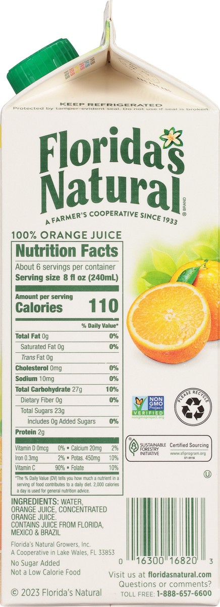 slide 8 of 9, Florida's Natural No Pulp Orange Juice, 52 fl oz