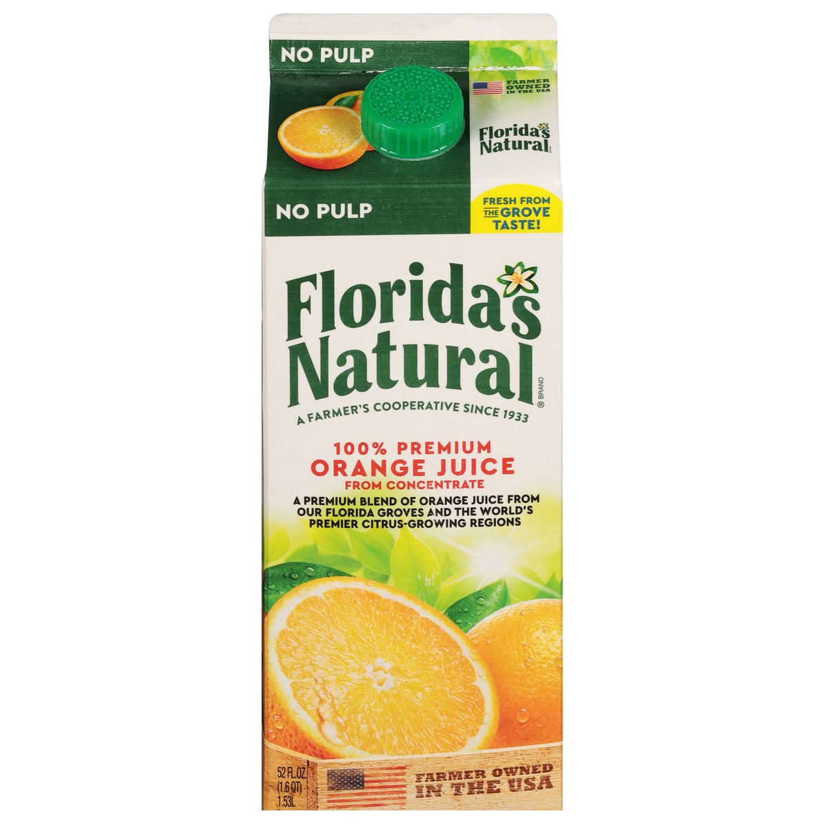 slide 1 of 9, Florida's Natural No Pulp Orange Juice, 52 fl oz