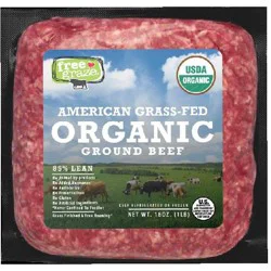 Free Graze Amer Grass Fed Org Ground Beef 85% Lean