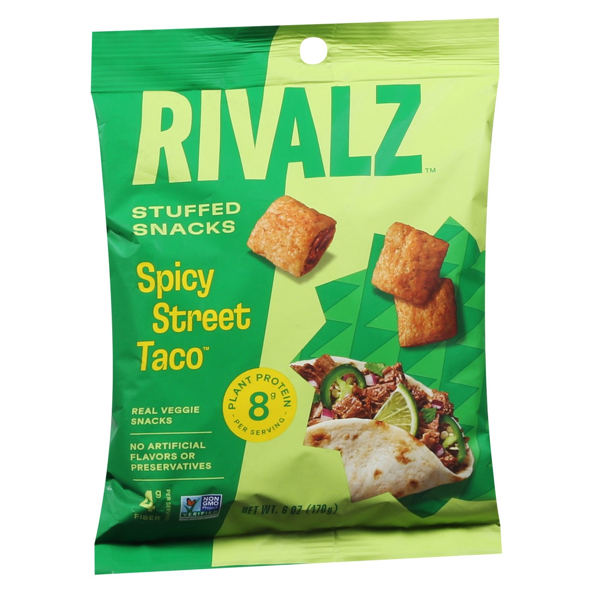 slide 2 of 14, Rivalz Spicy Street Taco Stuffed Snacks 6 oz, 6 oz