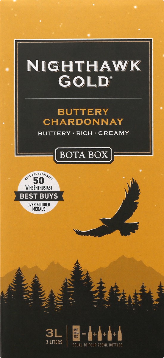 slide 2 of 9, Bota Box Buttery Chardonnay Nighthawk Gold Chardonnay California White Wine, 3 liter