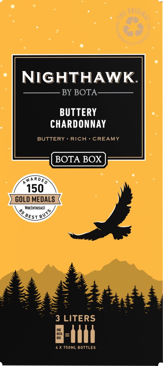 slide 1 of 9, Bota Box Buttery Chardonnay Nighthawk Gold Chardonnay California White Wine, 3 liter