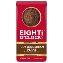 Eight O'Clock Coffee Ground Medium Roast 100% Colombian Peaks Coffee 11 oz